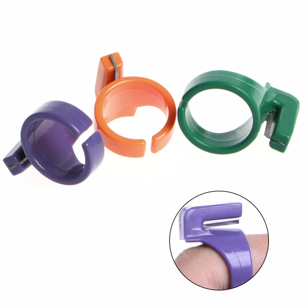 3PCS Finger Thimbles Ring Protector Plastic Sewing Handmade Craft Tool