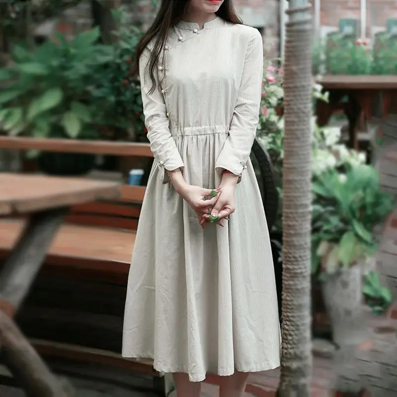Женское облегающее платье NFIVE модное осеннее Чонсам средней длины|slim dress|a dressbrand