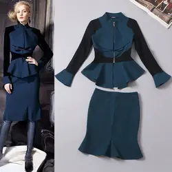 2019 Новый Для женщин s комплекты из двух предметов кореянка Комплекты одежды плюс Размеры двух частей сплошной Цвет твидовый спортивный
