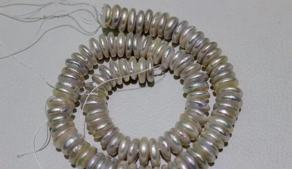 

FREE SHIPPING>>>@@ > Freshwater pearl necklace DIY Material 12-12.5mm Coin-shaped16