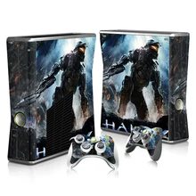 Queda livre Navegação Nova Capa Do Jogo Protector Vinyl Full Set Etiqueta Para Xbox 360 slim 360 Acessórios de Pele + 2 Matching controlador