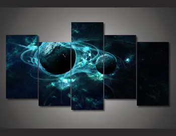 

ArtSailing 5 piece painting Aurora outer space Painting picture for room home decoration poster canvas print wall art ny-1709