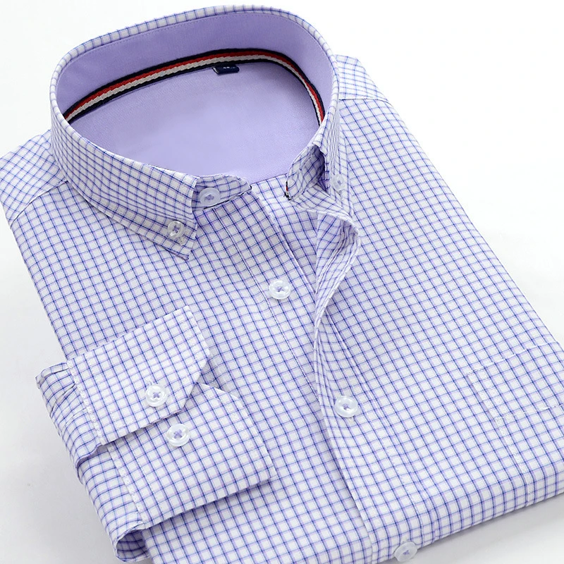 Najtaniej VROKNONew marka 2019 nowa wiosna i jesień Plaid koszula z klapą biznes rozrywka moda 100% bawełna praca biurowa mężczyźni Shirt16 styl