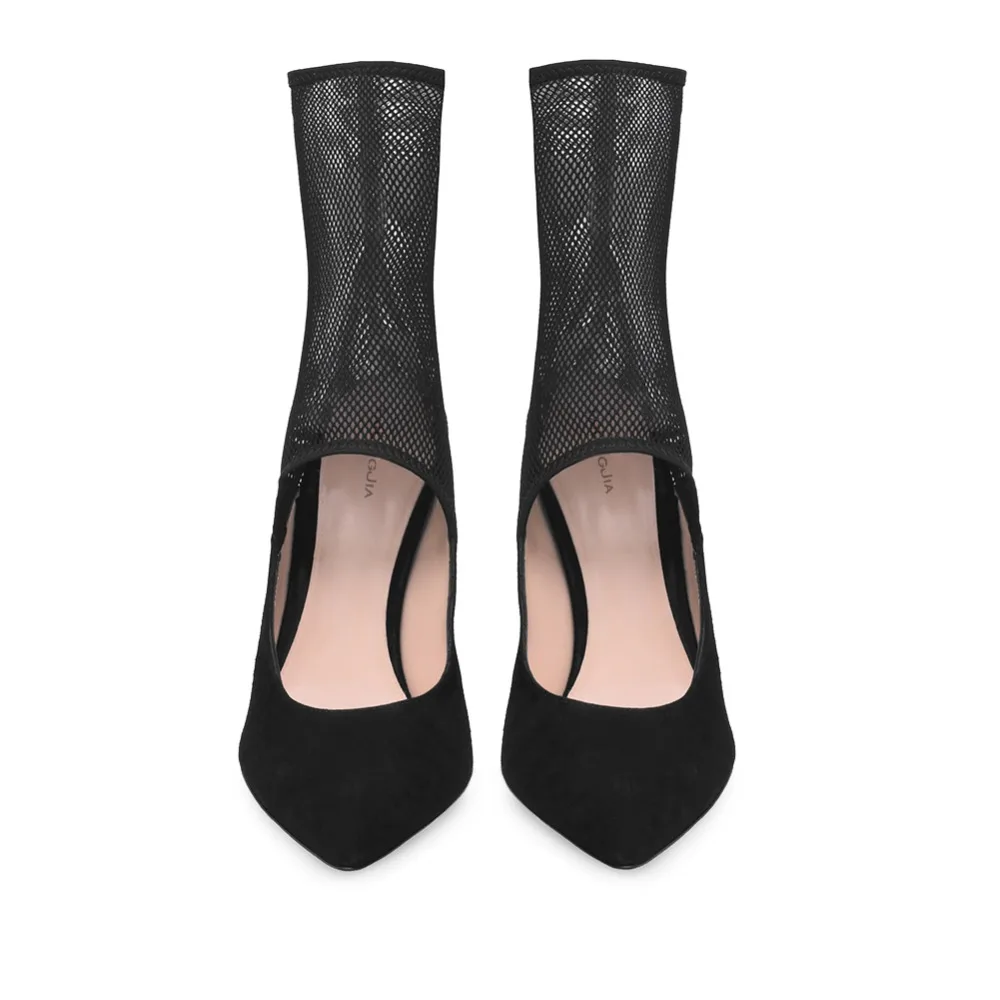 black high heel mesh boots (2)