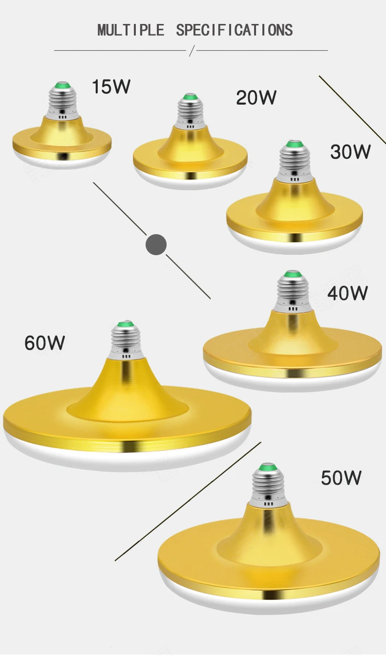 НЛО E27 светодиодный лампы 15 W 20 W 30 W 40 W 50 W 220 V ампулы в форме диска Светодиодная лампа лампы для дома Настольная лампа для потолка