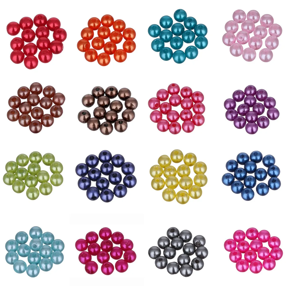 Hot Sale 200PCS 6MM Mixed Color Fashion Bright Candy Color Acrylic Pears Spacer Loose DIY Bracelets & Necklaces Making