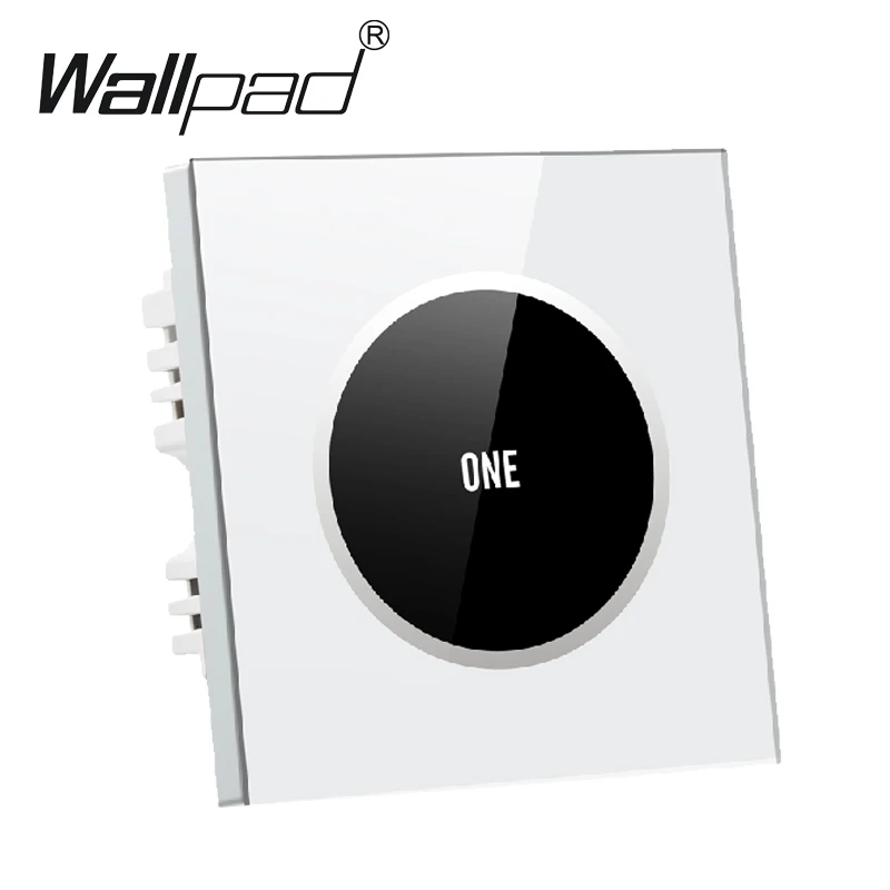 Hign End White 1 gang 1 way Glass Panel Touch Light Switch Free Design Logo Button