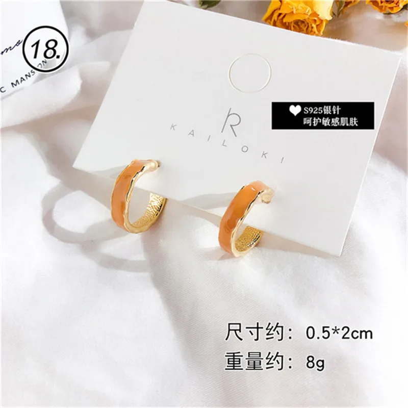 Корейские яркие оранжевые Цветочные геометрические нерегулярные висячие серьги Коллекция наборы для женщин девушки мода Jewelry-DDER003E