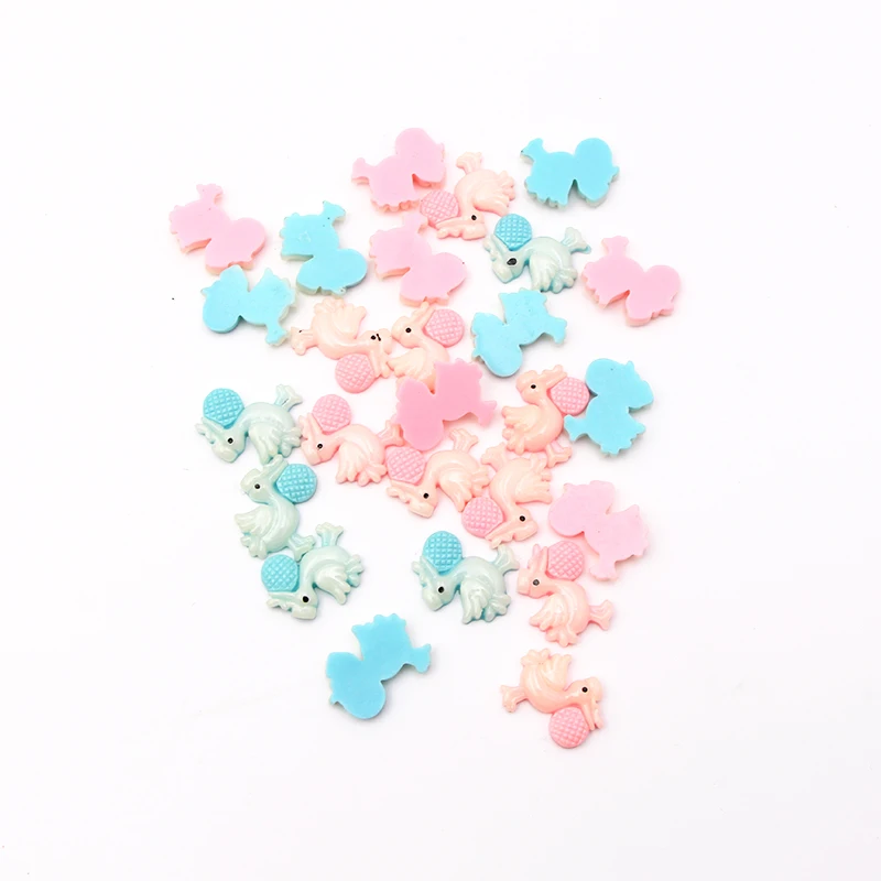 30pcs Pink Blue Mini Resin Stork Baby Shower Favor Christening Party Favor Decor Birth Announcement Cake Gift Box Decorations