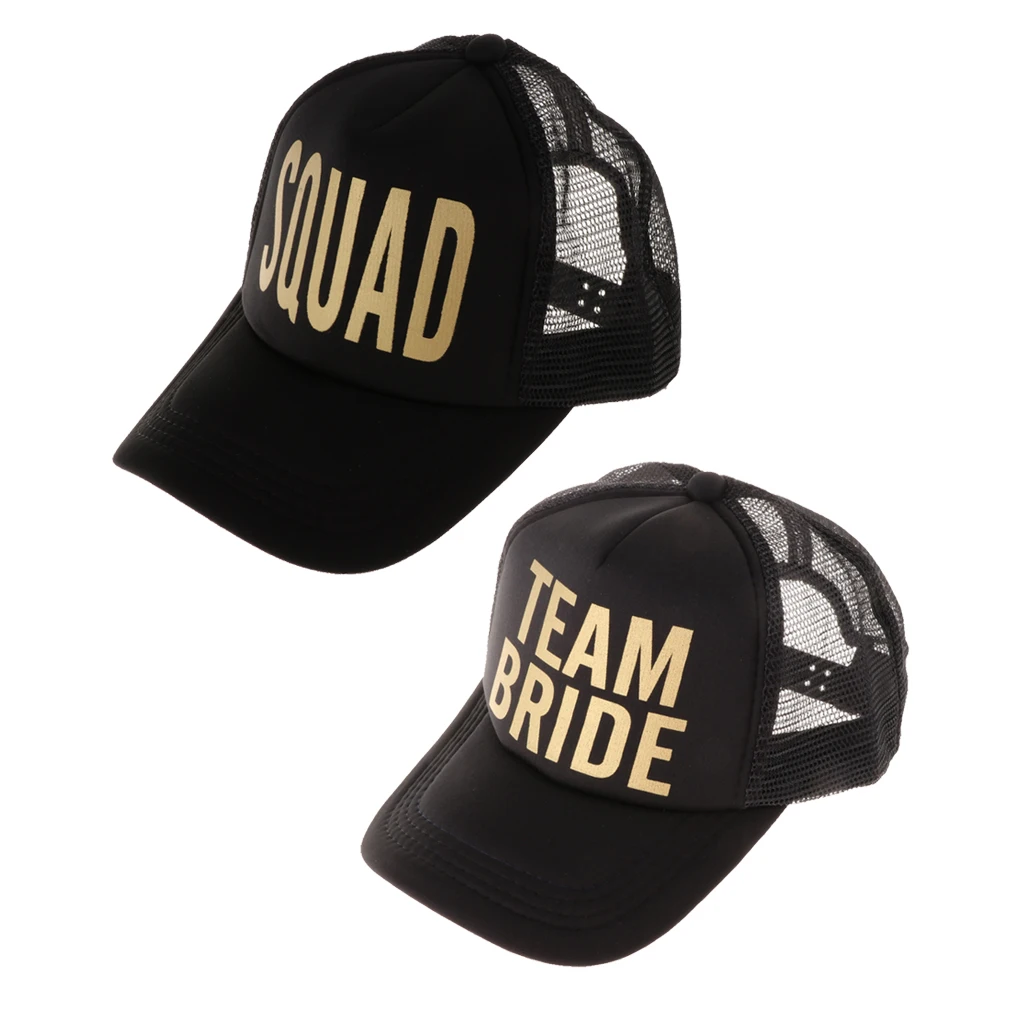 Team Bride Squad Mesh Hats Hen Party Cap Snapback Hat Bridal Shower