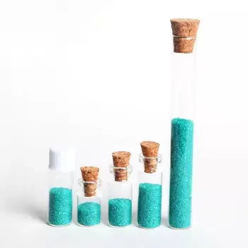 

200pcs/lot 0.5ml 0.8ml 1ml 4ml Mini Small Tube Glass Bottles with Clear Cork Stopper Vials Jars Containers Message Weddings Jar