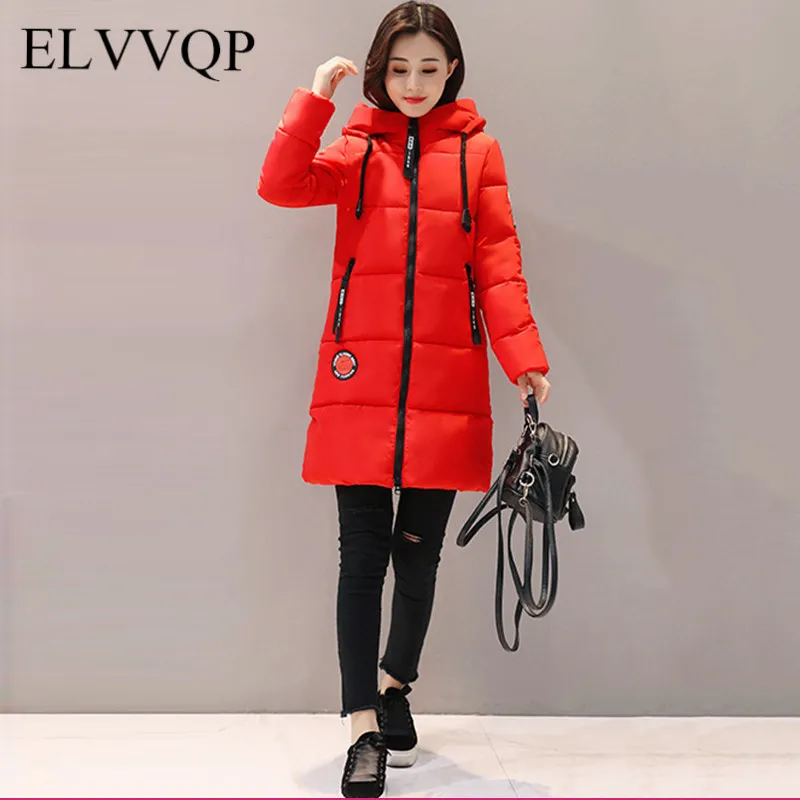 Winter Jacket Women Plus Size Vintage Jackets And Coats Female Cotton Padded Long Parkas Mujer 2018 Korean Hooded Coat NW491