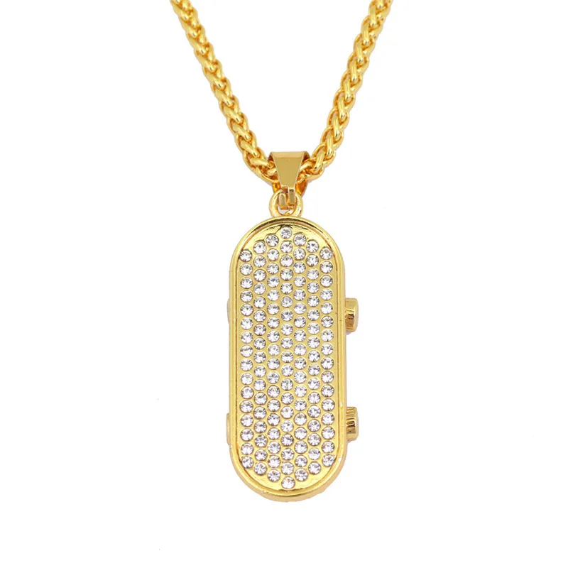 Ожерелье в стиле хип хоп bling crystal Подвеска скутер украшение из кубинской