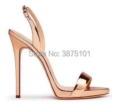 shiny rose gold heels