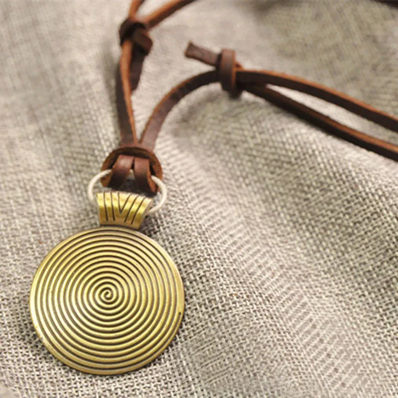 Fashion Men Necklace Pendant Jewelry Leather Necklace For Men Chain Male Collar Vintage Accessories (10)