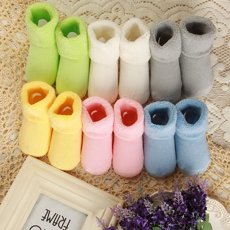 

0-2 Years 1 Pair Toddler Infant Soft Socks Booties Newborn Winter Warm Boots Shoes Baby Girl Boy
