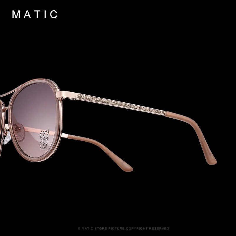 MATIC золотые металлические оправы авиационные вождения автомобиля солнцезащитные очки для девочек женские линзы со стразами Высокое качество дамы gafas de sol mujer