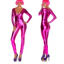 Sexy Jumpsuit For Women 2015 Wholesale Hot Sale 5 Colors Vinyl Catsuit Women Bodysuit W7976