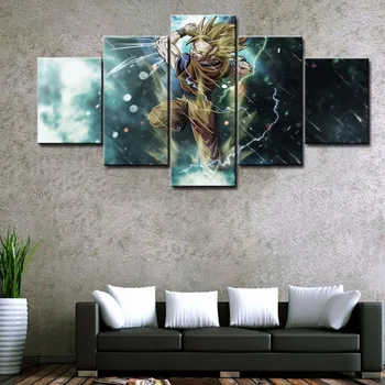 

5 Piece Canvas hot dragon ball Z Goku Painting Modern Wall Art Pictures for Living Room