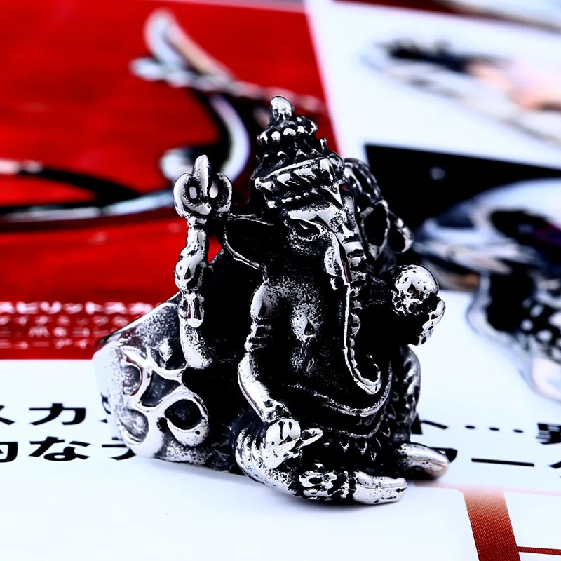 Beier new store 316L Stainless Steel ring Men Thailand Buddha elephant Thai Pikanet GANESHA GANESH men jewelry LLBR8-105R