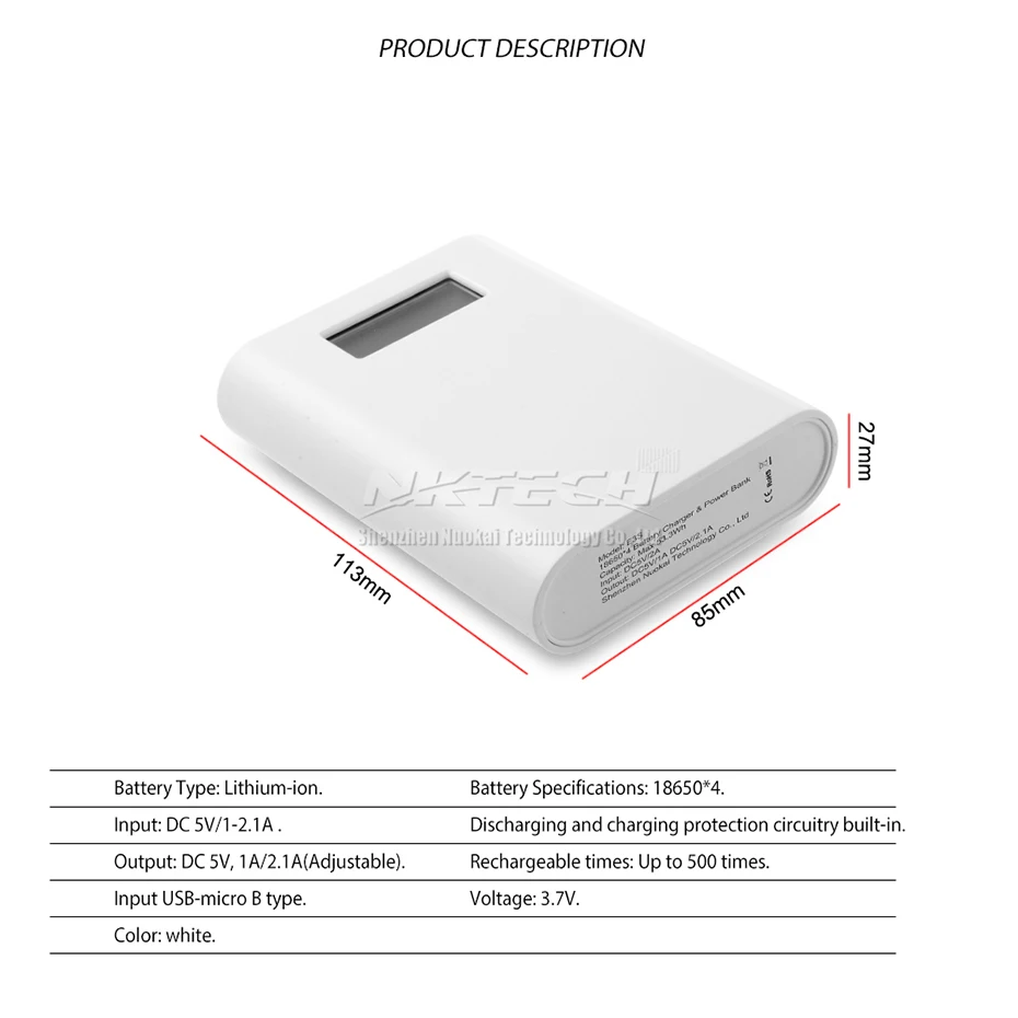 NKTECH E3S внешний Мощность банка 18650 Батарея USB ЖК-дисплей Зарядное устройство коробка 4 слотов для карт для Коврики 20 P20 Pro iPad Air iPhone XS 7 8 планшетов сотовых