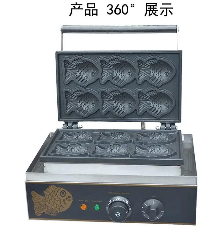 Стоимость с CE Электрическая вафельница с формами "Рыбка"/6 шт. машина для изготовления тайяки