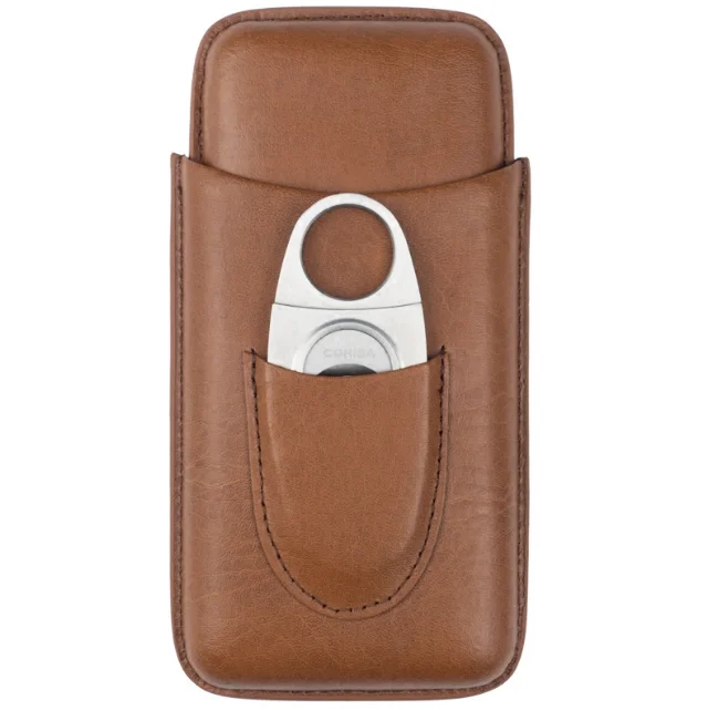 

Portable Cigar Humidor Travel Genuine leather Cigar Case Outdoor Cigars Box Men's Gift High Quality Cigar Scissors Set Gif FB444