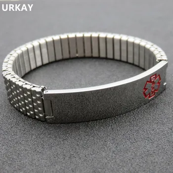 

12mm Medical Alert ID Bracelets for Diabetic Stainless Steel ID Bracelet For Man Woman Fashion Gift DIY Logo Jewelry