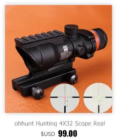 ohhunt Охота Прицел ACOG 1x32 Тактический Зелёное Оптическое Волокно Зрение с Пикатинни для M16 Винтовок Пневматического Ружье