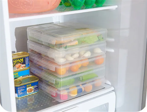 Кухня прозрачный PP ящик для хранения содержит герметичный Домашний Органайзер пищевой контейнер-холодильник коробки для хранения разделенный crisper lunc