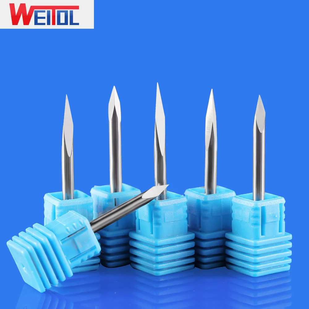WeiTol 5 шт. 3 175 мм хвостовик три лица гравировальное долото Края Карбида Pypamid биты