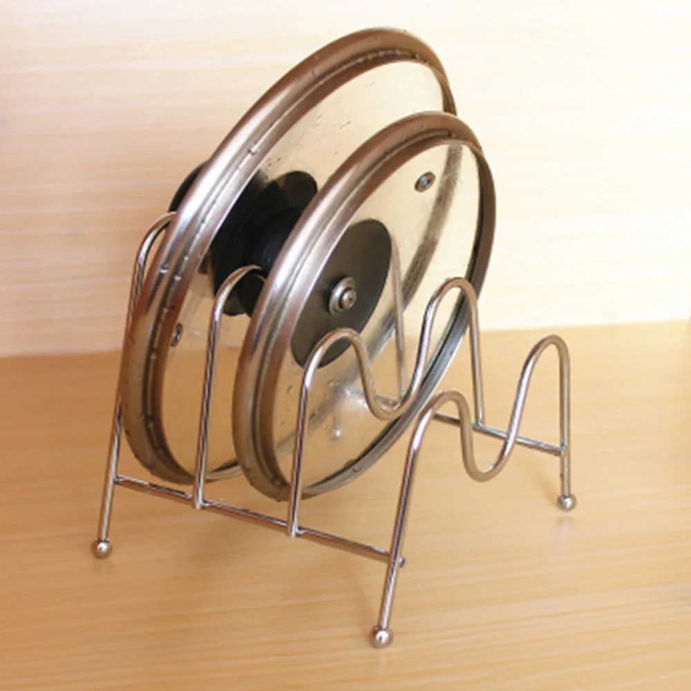 

Multi-layer Kitchen Shelf Pot Lid Rack Organizer Stand For Lids Pan & Cutting Board Holder Storage Stainless Steel Dish Rack