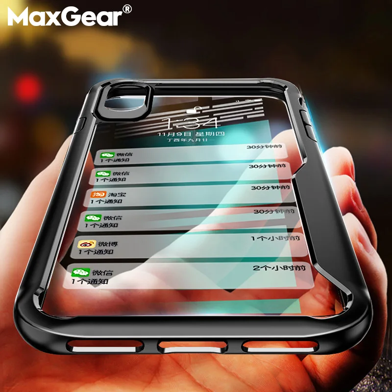 

MaxGear Acrylic Shockproof Phone Case For iPhone 6 6s 7 8 Plus Transparent Back Cover For iPhone X XS XR XS Max 4 5 5S SE Case