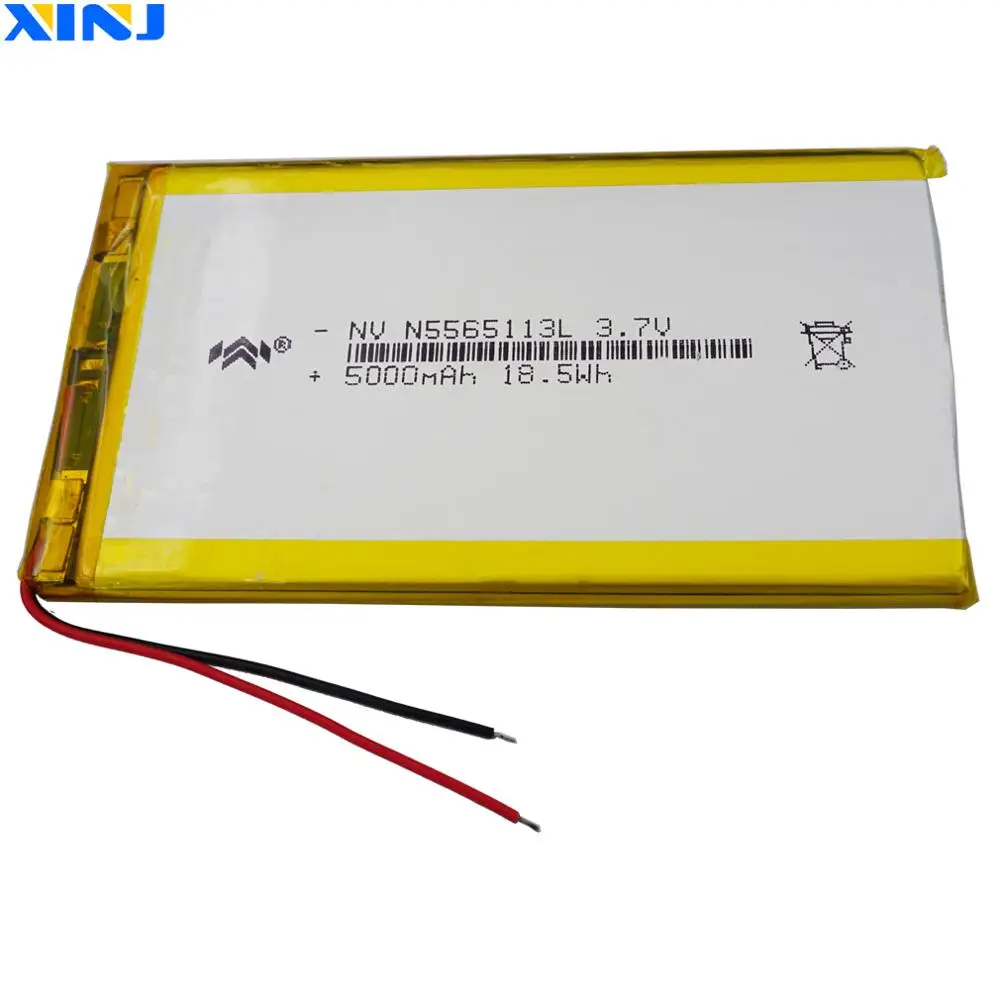 XINJ 3,7 V 5000mAh литий-полимерный аккумулятор lipo cell 5565113 для gps psp ipod электронная книга PAD Портативный внешний аккумулятор tv box DVD Tablet PC