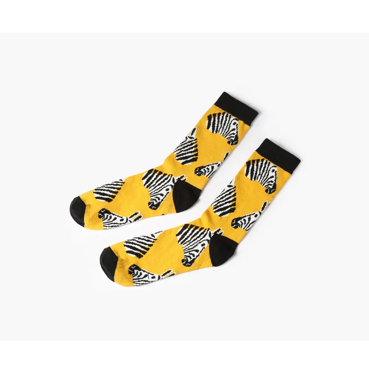 39-45Socks бренд Для женщин Для мужчин новинка носки из чесаного хлопка chausettes Homme животных головоломки Дизайн Смешные Носки