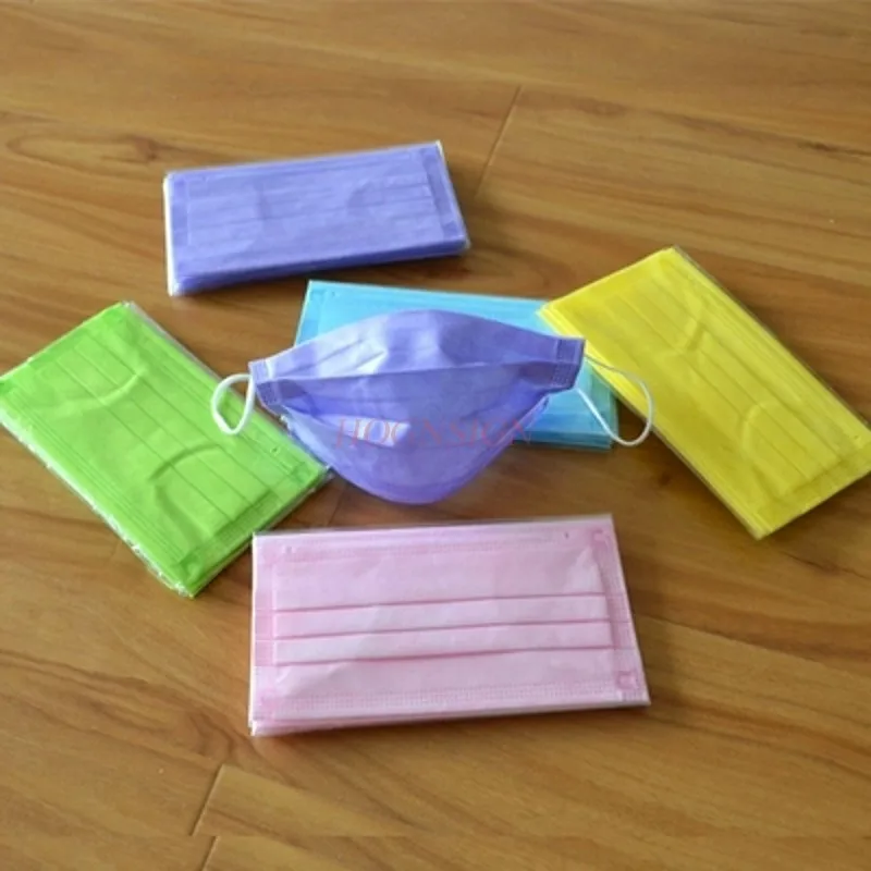 Disposable Mask Yellow Pure Color Cute Personality Independent Packaging Adult Female Tide Surgical Face Masks Medical