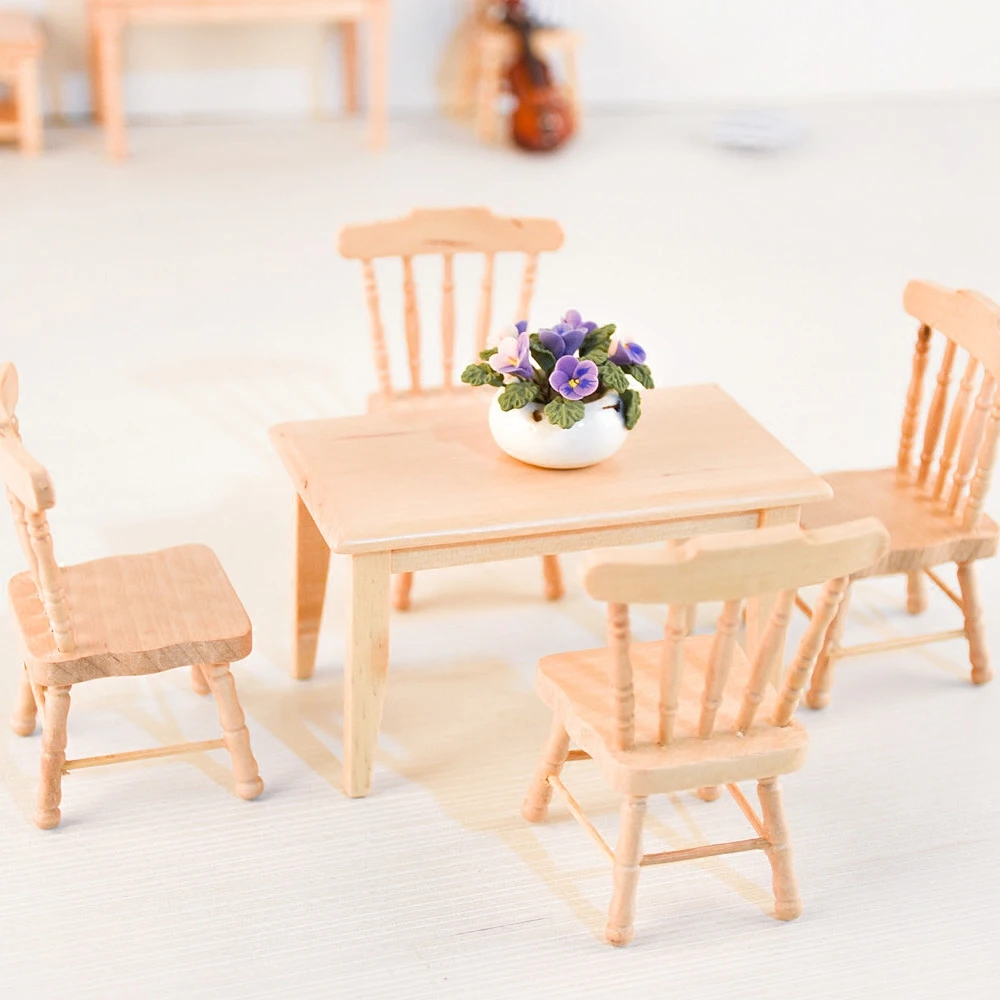 Doub K 1:12 dollhouse wooden furniture toy miniature white chair table sets girls children kids pretend play toys gifts dolls Doub K 1:12 dollhouse wooden furniture toy miniature white chair table sets girls children kids pretend play toys gifts dolls