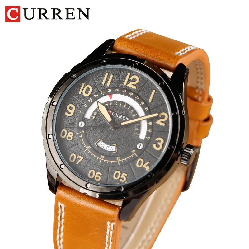 

2017 CURREN Watches Fashion Casual Men watch Sport Clock Male Military Quartz Wristwatch Leather Watch Relogio Masculino 8267