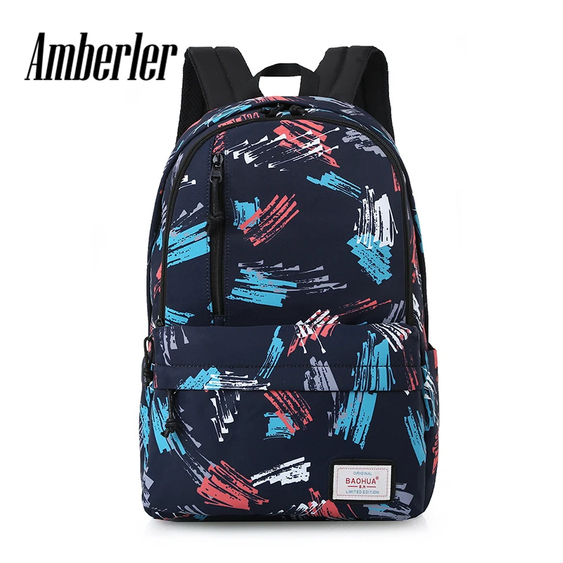 

Amberler Women Backpack Fashion Casual Canvas Female Printed School Backpacks For Teenage Girls Large Capacity Ladies Laptop Bag