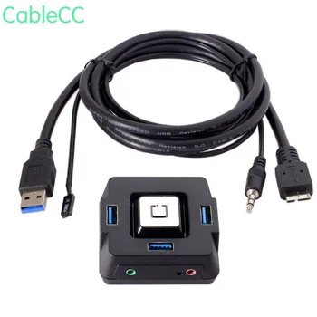 

2pcs/1pcs USB 3.0 to 3.5mm Audio Adapter & 3 Port HUB & Reset Boot Push Button Switch for Motherboard & Computer