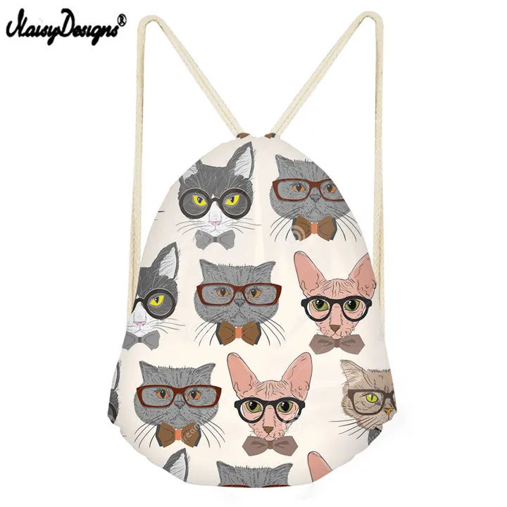 LMXY0165Z3 NOISYDESIGNS животные из мультфильмов молочных продуктов с изображением котенка симпатичное, на шнурке рюкзаки школьные летние туристический подарок мешок Mochila Infantil - Цвет: LMXY0165Z3
