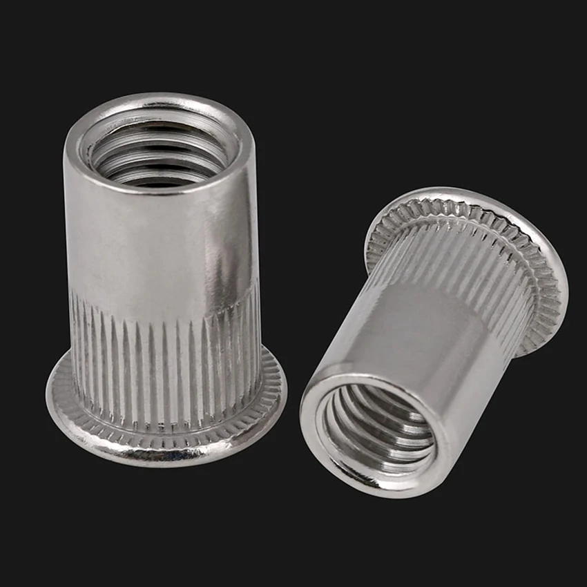 

2-20Pcs Rivet Nut 304 Stainless Steel M3 M4 M5 M6 M8 M10 M12 Flat Head Threaded Rivet Insert Nutsert Cap Rivet Nut