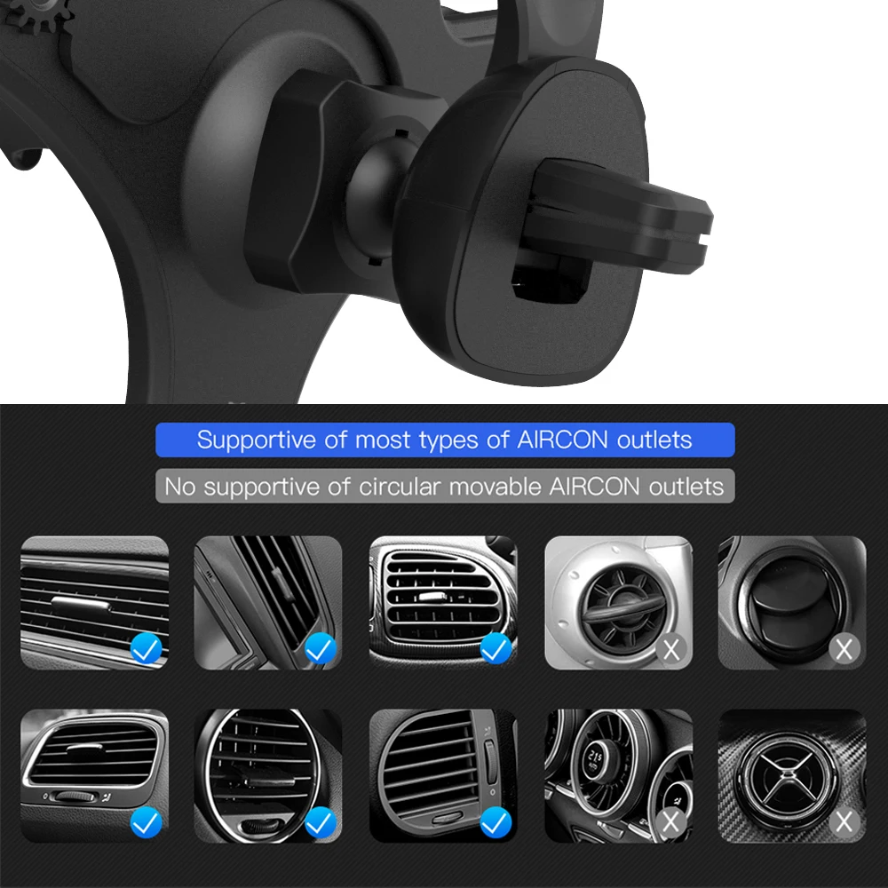 Ascromy Wireless Car Charger Air Vent Phone Holder Mount For iPhone X 8 Plus Samsung Galaxy S9 Plus S8 Note 9 8 QI Fast Charging (9)