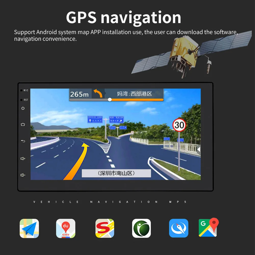 

7 Inch Online WIFI GPS Navigation Quad Core Voice Control Bluetooth MP5 Player HD Car Stereo Touch Screen Radio Entertainment