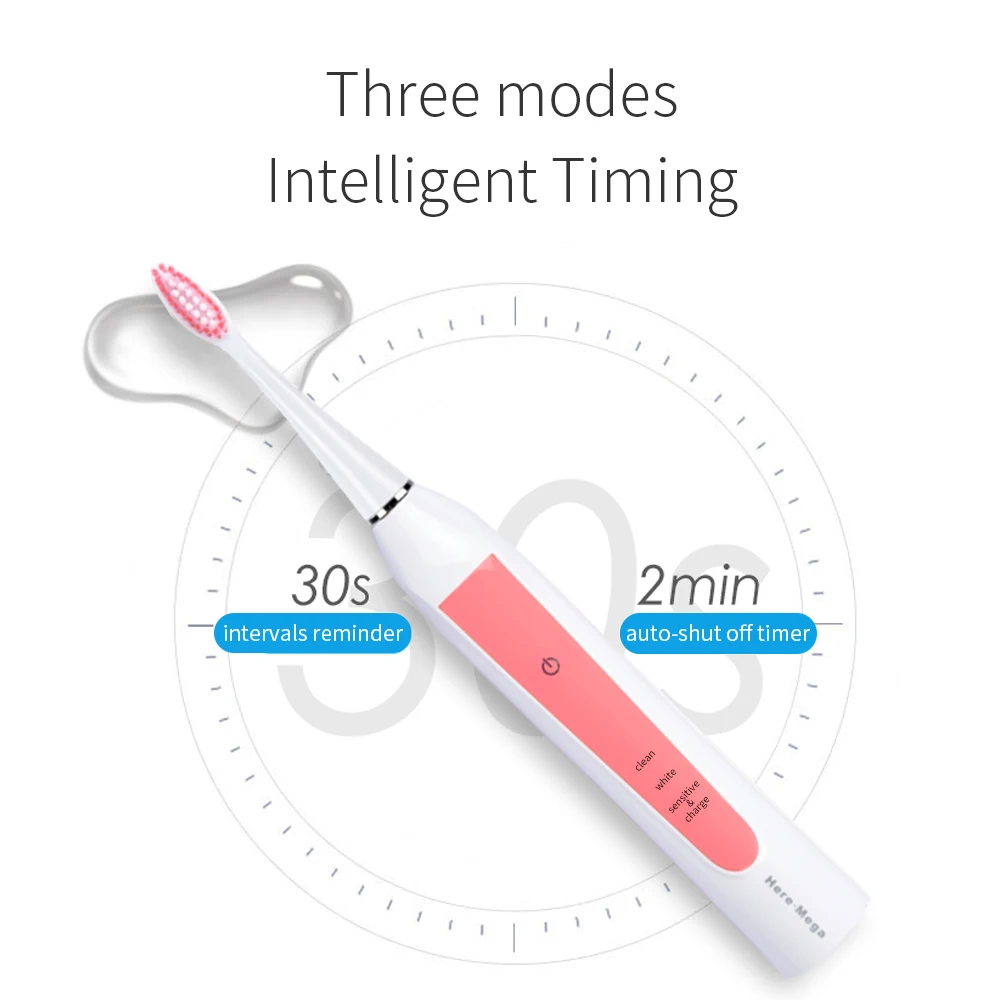 Здесь Мега звуковая электрическая зубная щетка автоматическая зубная щетка перезаряжаемая для взрослых ультра звуковая зубная щетка Сменные отбеливающие головки
