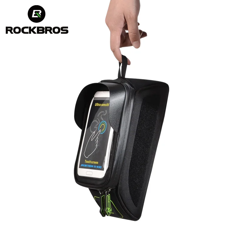 Best ROCKBROS MTB Road Bike Bags Rainproof Touch Screen Cycling Top Front Tube Frame Bags 5.8/6.0 Phone Case Bicycle Accessories 2