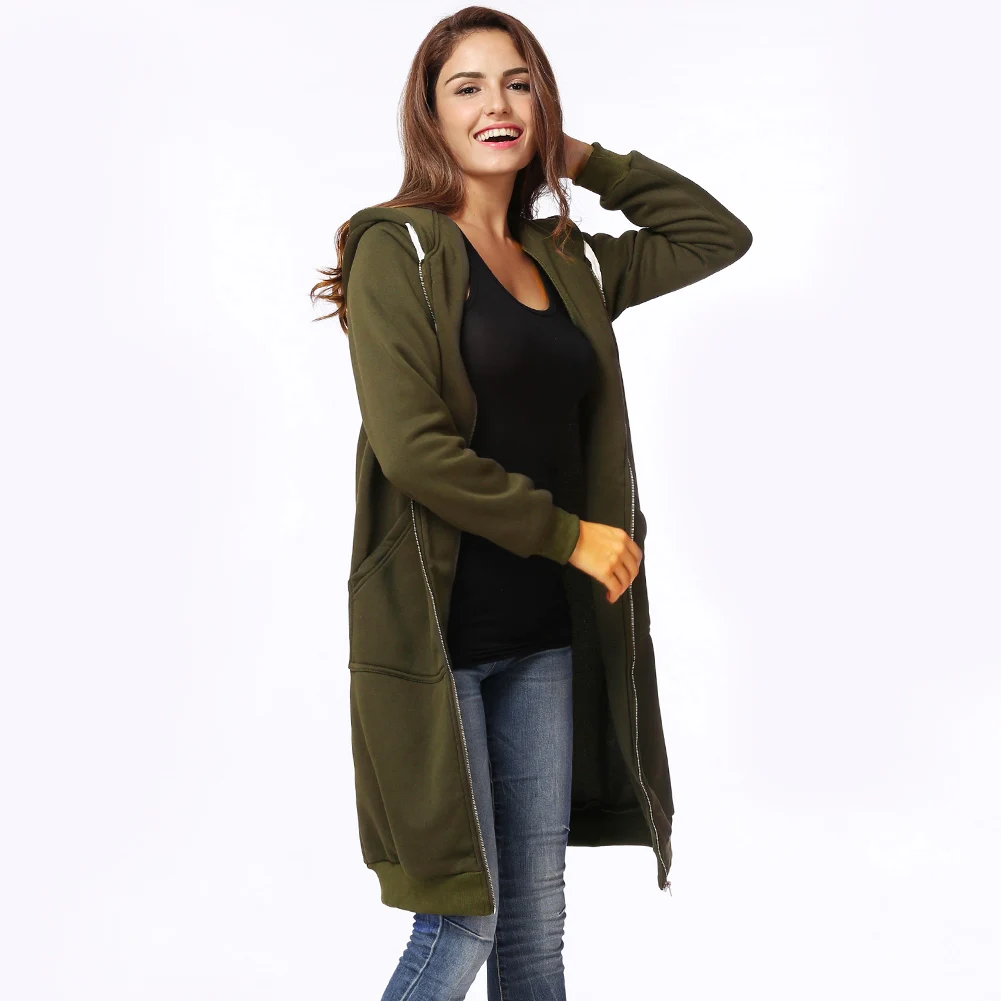 

Women Long Hooded Tops Korean Fashion Sweatshirt Casual Pocket Zipper Hoodies Jacket Plus Size 5XL XXXL 2019 Autumn Winter Coat