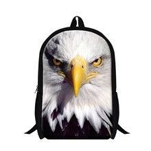 Personalisierte weißkopfseeadler vogel rucksack für jugendliche kinder, tier zurück packen mochila leichte für jungen, damenmode tasche