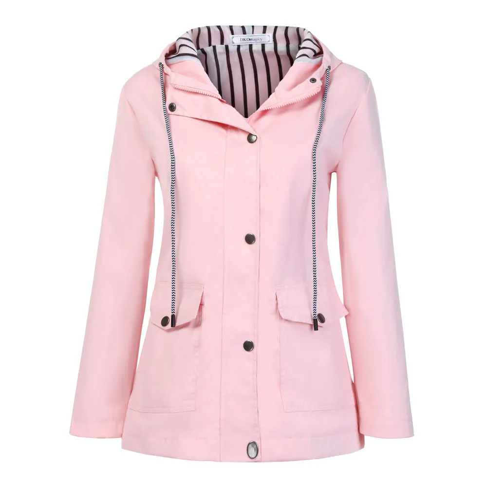 Women's Winter Jacket Women Solid Rain Jacket Outdoor Plus Waterproof Hooded Raincoat Windproof Autumn Winter parka Coats