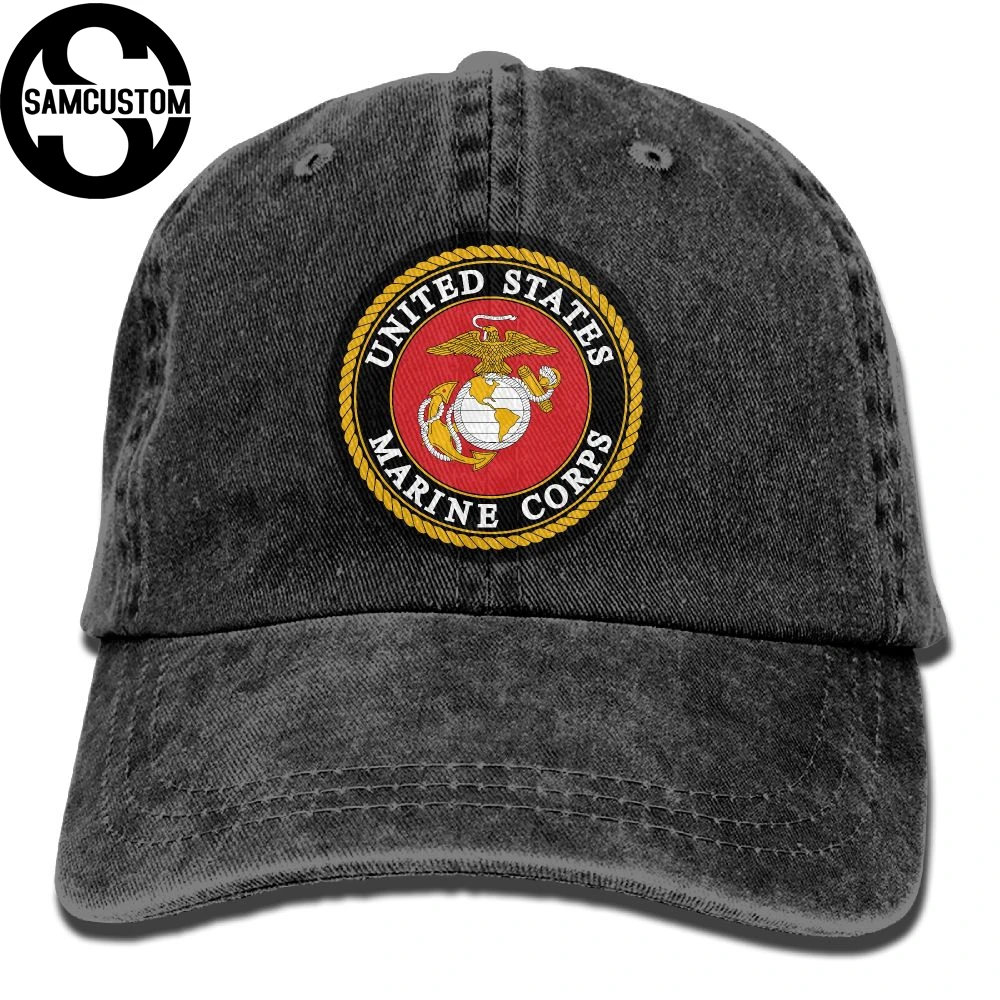 SAMCUSTOM United States Marine Corps USMC 3D personality Washed Denim ...